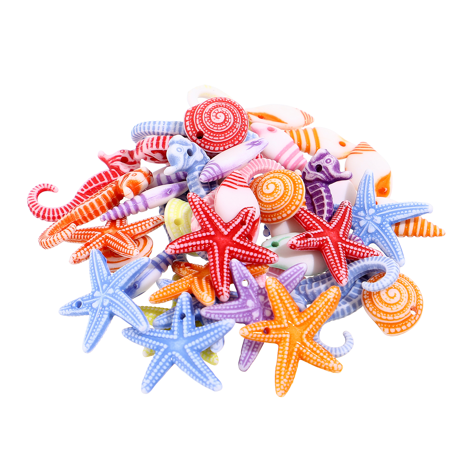 Resin Art Beach - 48pcs Marine Animals Decorations Mini Seahorse
