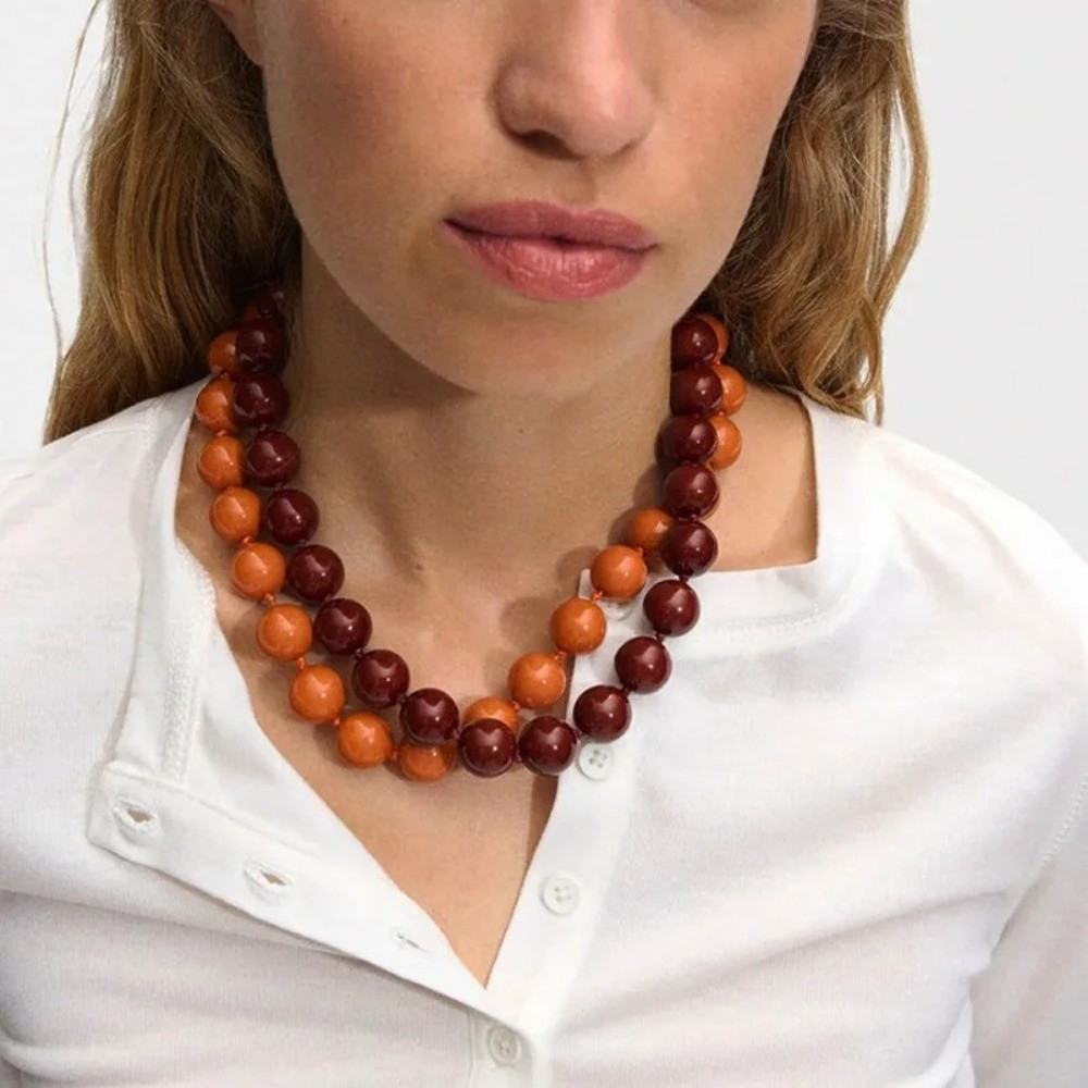 Resin Art Necklace - High Quality Fashion Colorful Round Beads