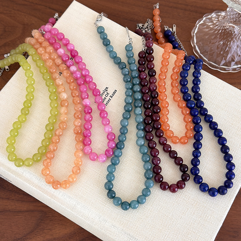 Trendy Simple Colorful Natural - Resin Art Necklace review and price