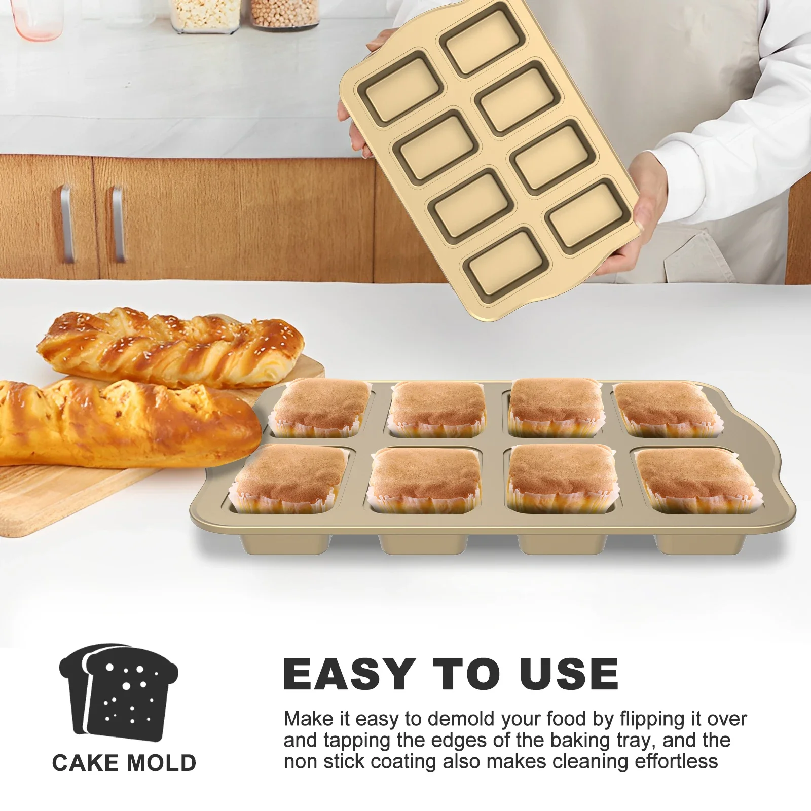Non Stick Cupcake Cake Pans 8  - Tray Mold Rectangle review and price