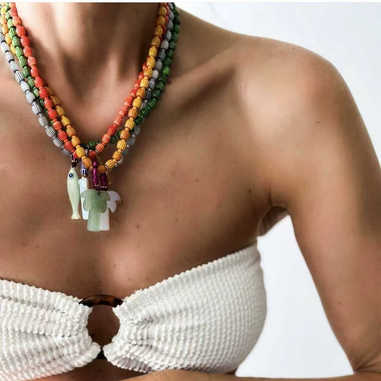 Fashion Exquisite Summer Trend - Resin Art Necklace review and price