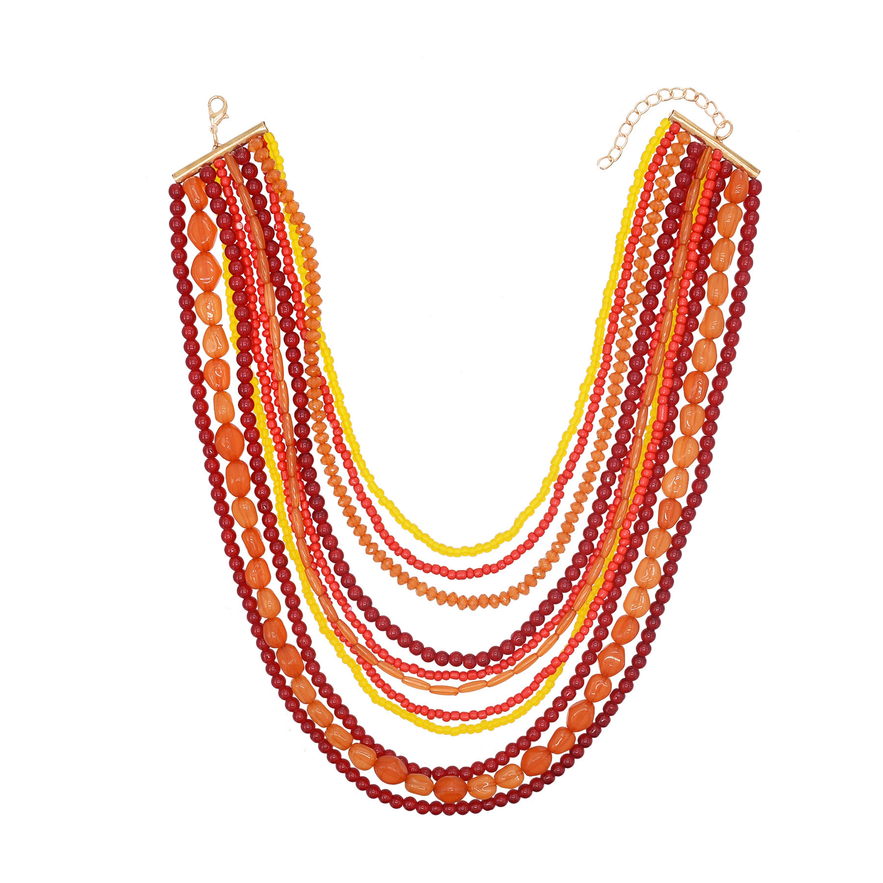 Multi Layer Orange Red Acrylic - Resin Art Necklace review and price
