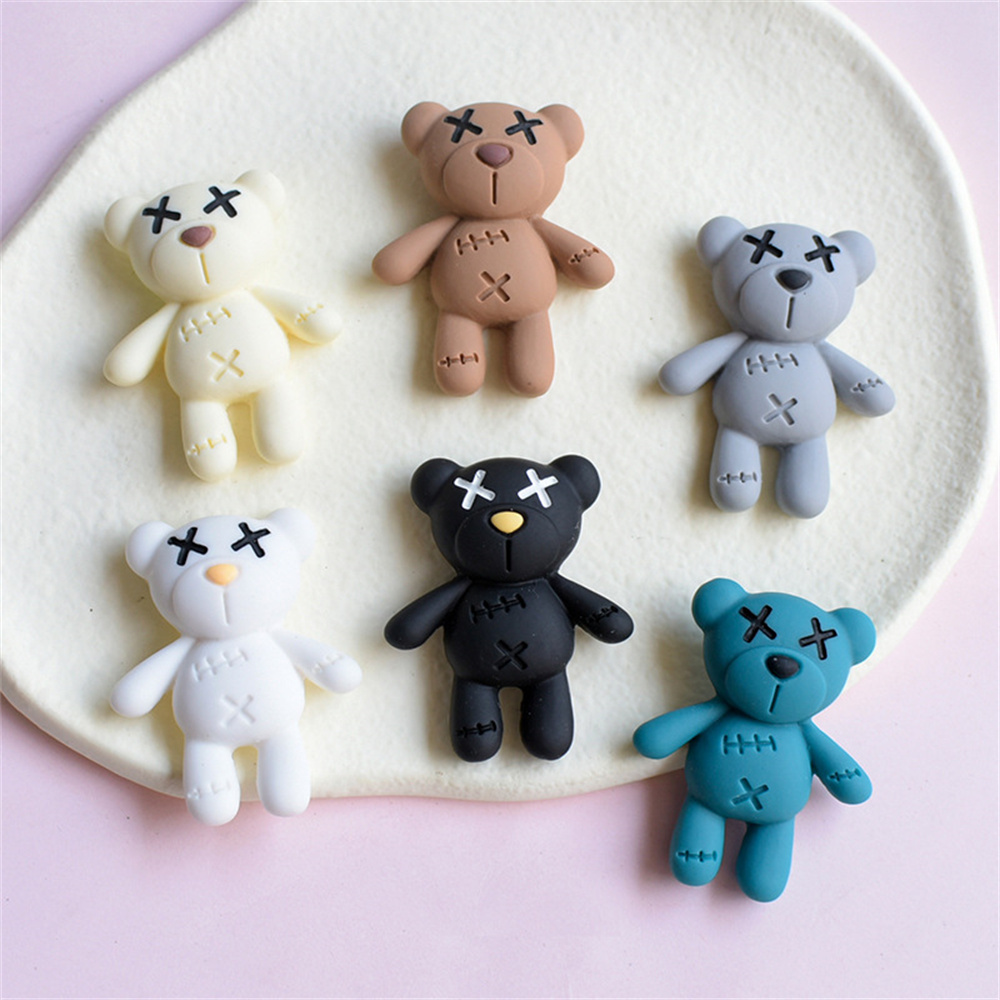 10Pcs Cute Cartoon Bear Flatba - Resin Art Phone Case review and price