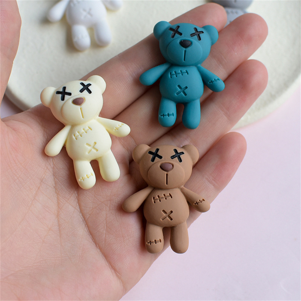 10Pcs Cute Cartoon Bear Flatba - Resin Art Phone Case review and price