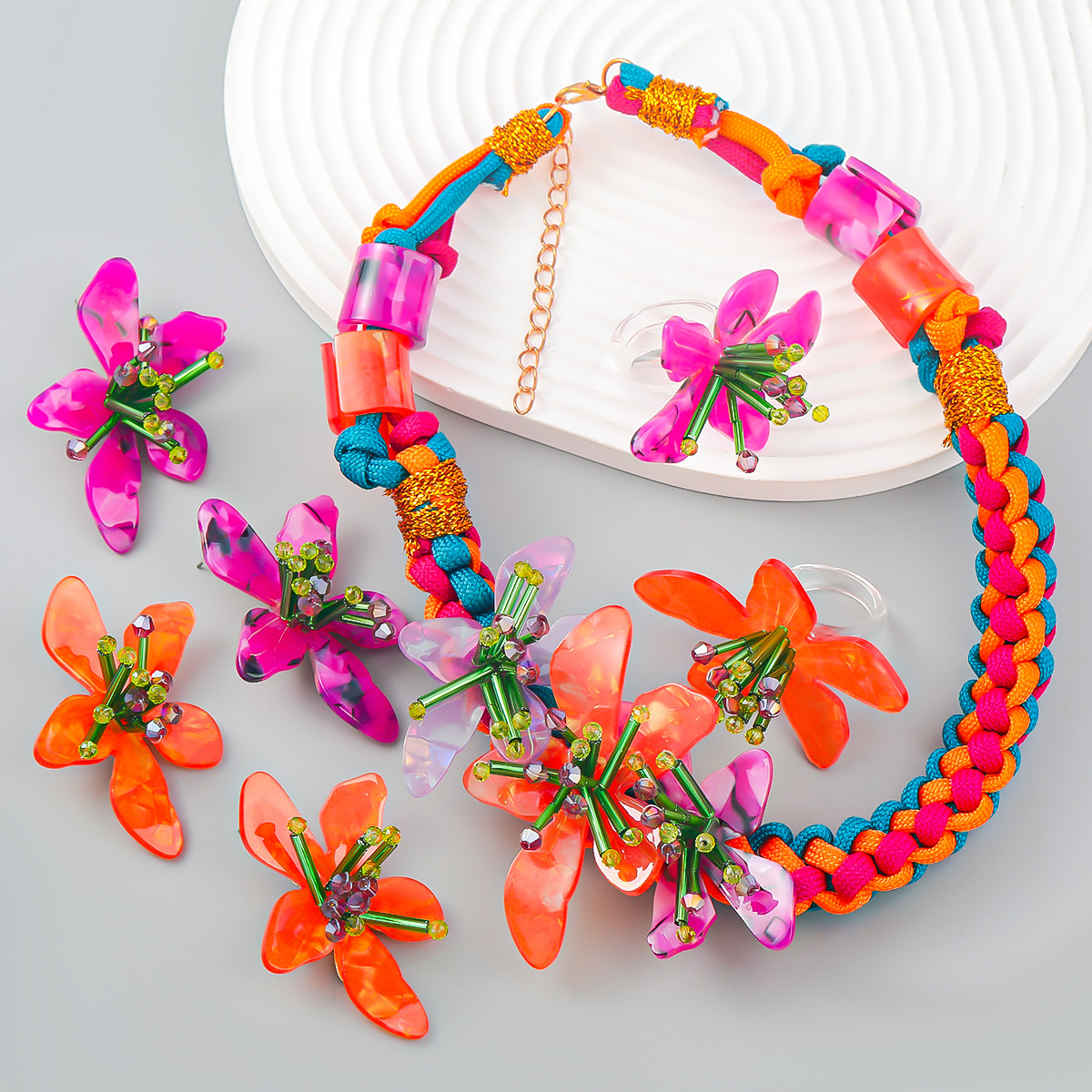 New resin glass tube braided e - Resin Art Necklace review and price