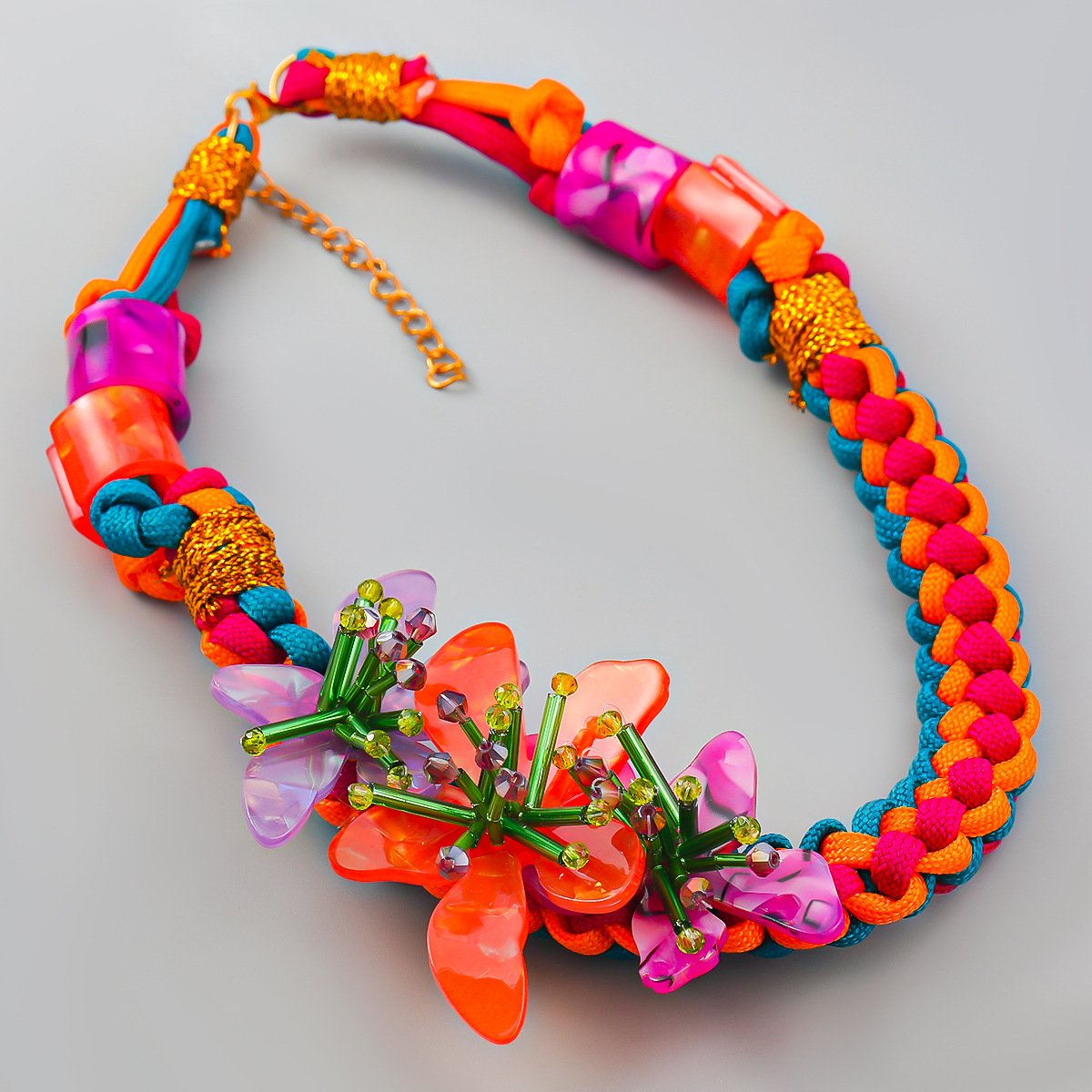 New resin glass tube braided e - Resin Art Necklace review and price