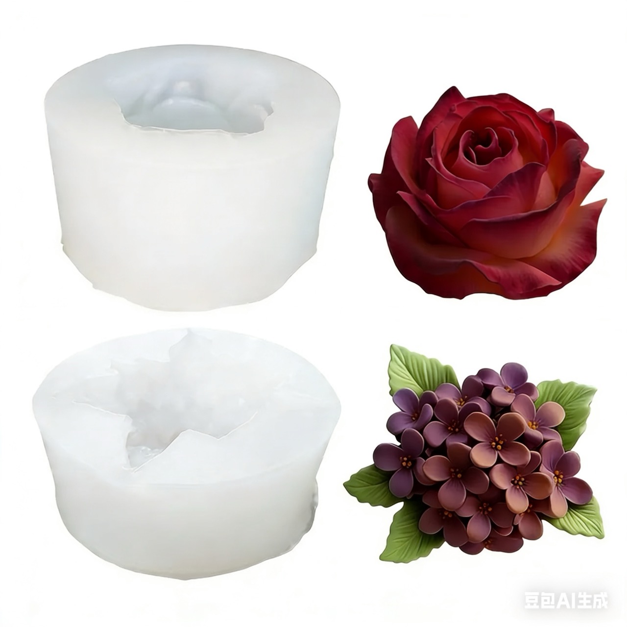 2-Piece 3D Rose and Lilac Sili - Resin Art And Design review and price