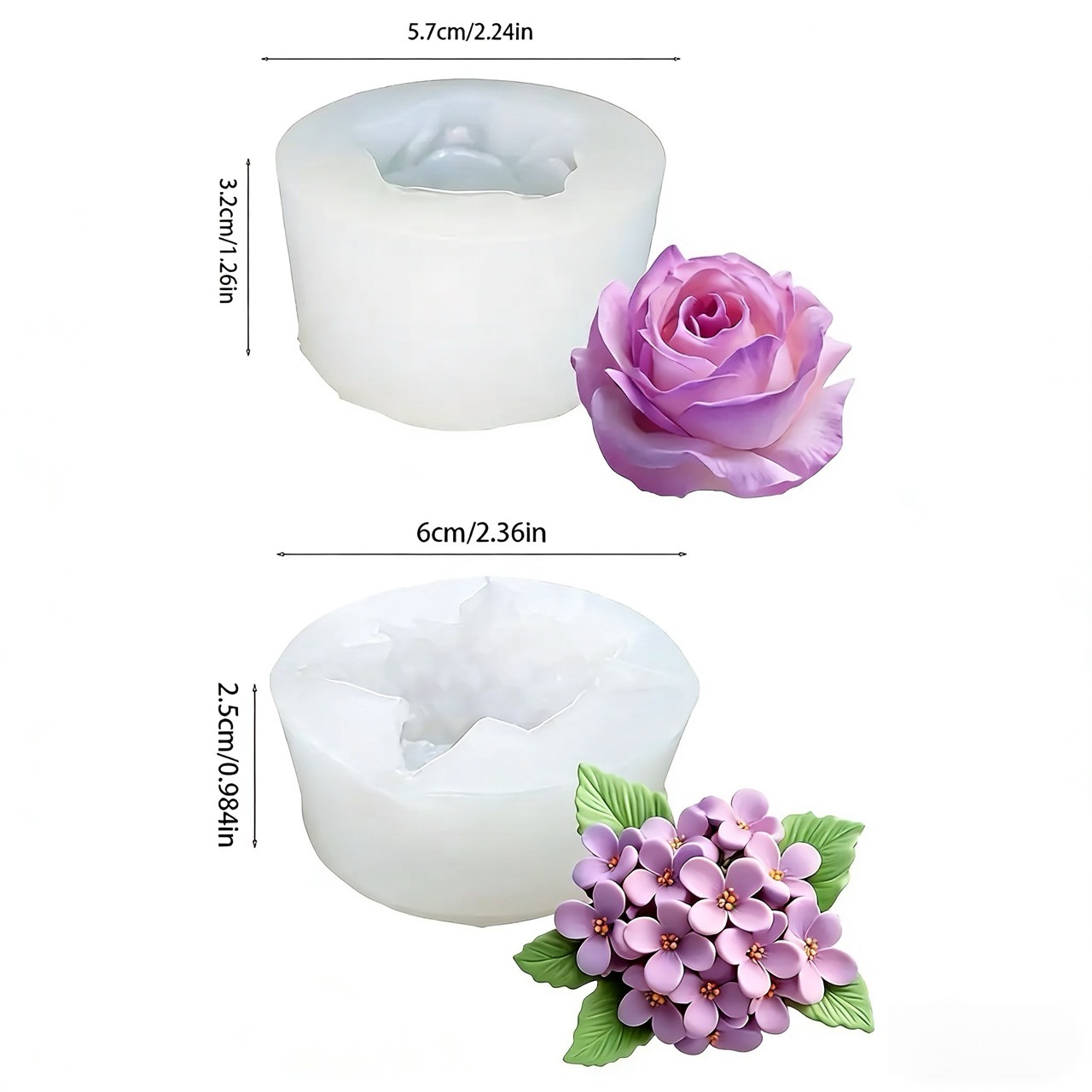 2-Piece 3D Rose and Lilac Sili - Resin Art And Design review and price