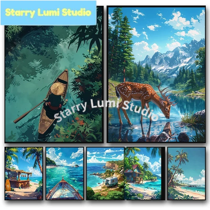 Sea Summer Landscape Bar Anime - Resin Art Beach review and price