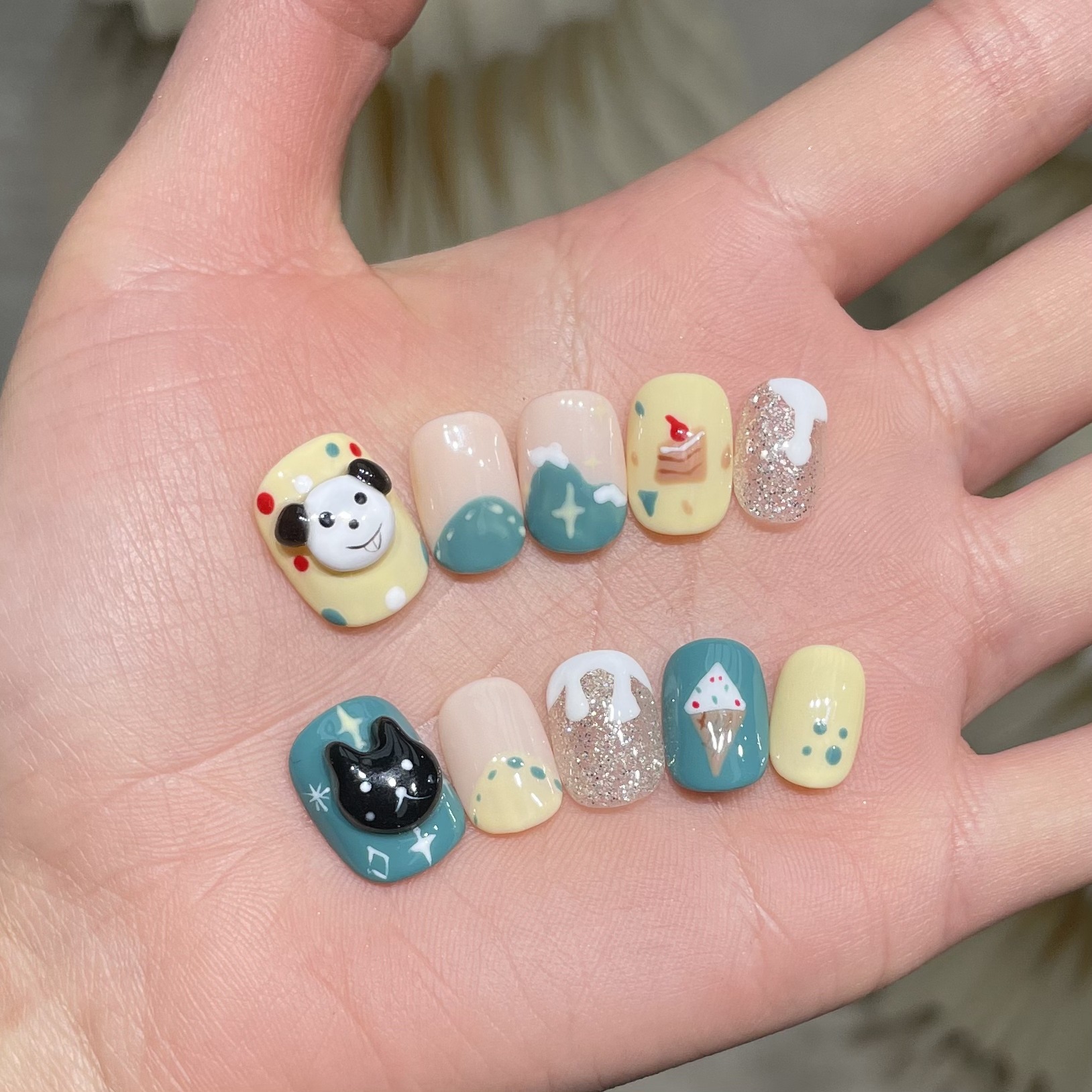 10Pcs Handmade Press On Nails  - Resin Art And Design review and price