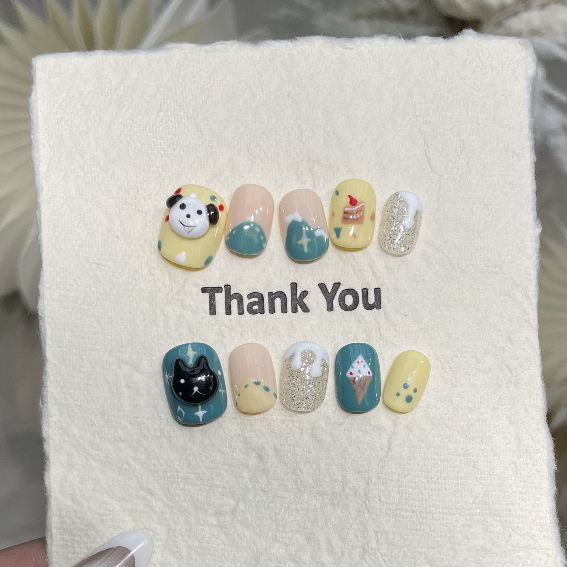 10Pcs Handmade Press On Nails  - Resin Art And Design review and price