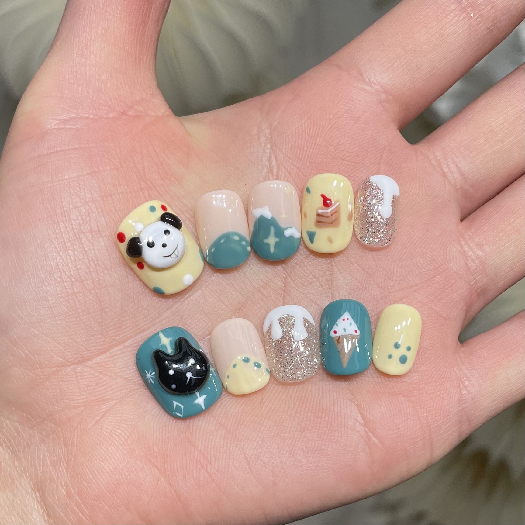 10Pcs Handmade Press On Nails  - Resin Art And Design review and price