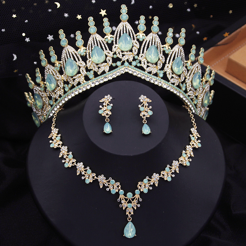Blue Crown Bridal Jewelry Sets - Resin Art Necklace review and price