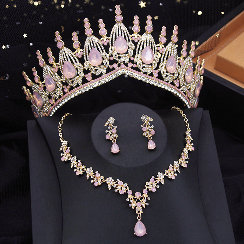 Blue Crown Bridal Jewelry Sets - Resin Art Necklace review and price